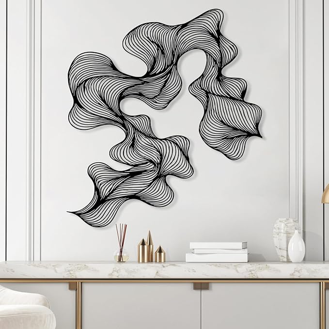 Abstract Metal Wall Art, Modern Wall Decor, Contemporary Home Office Decoration, Unique Geometric Wall Sculpture, Modern Mid Century Hanging, Decor for Living Room, Bedroom, Hallway, Housewarming Gift