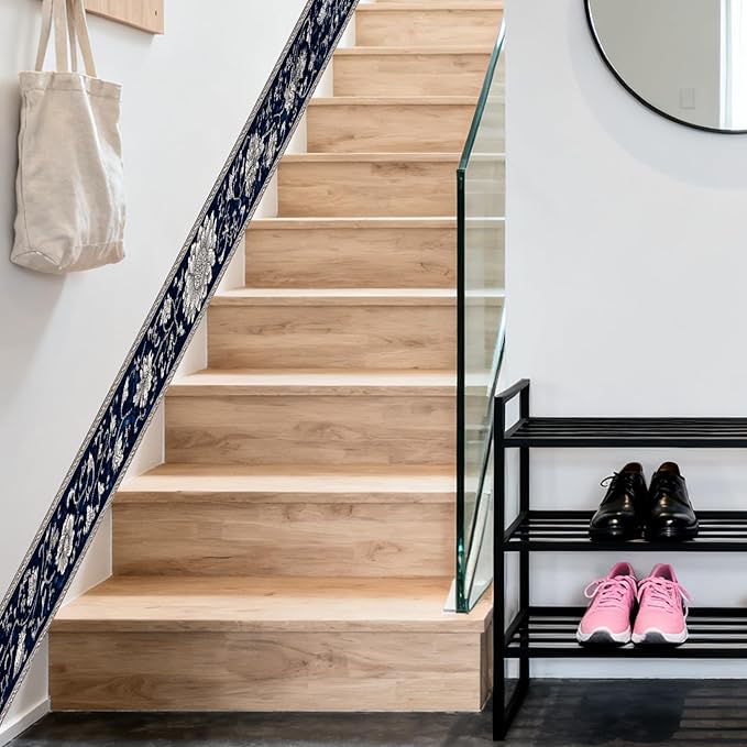 Nuxovilar Wallpaper Border Peel and Stick, Vintage Floral Pattern Self-Adhesive Wallpaper, PVC Material 3.94×16.4 Ft, Decorative for Living Room, Bedroom, Home Renovation