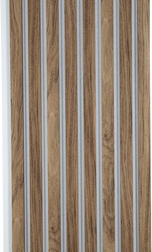 94" x 12.6" 3D Acoustic Slat Wood Wall Panels | Modern Sound-Dampening & Eco-Friendly Design (2-Piece Set) (Honey Walnut)