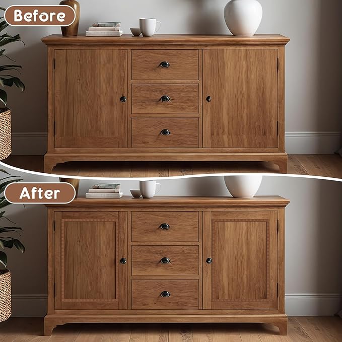 Nuanchu 12 Pcs Unfinished 3D Decorative Wood Trim Molding 15.75 Inch Decorative Wood Molding Cute DIY Trim for Home Wall Cabinet Shelf Window Door(Wavy,14mm)