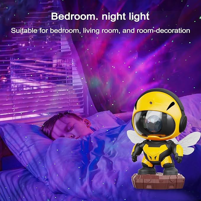 2024 New Bee Colorful Projector Lamp, Robot Toys, Star Sky Projector,Galaxy Night Light, LED Lamp, Children's Room Decor, Ideal for Christmas Gifts, Birthdays, Suitable for Girls and Boys, Adults
