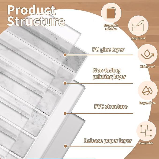 30 Pcs Faux Wood Slat Wall Panel Peel and Stick 11.8"x11.8" Peel and Stick Wood Tiles Ultralight PVC Wall Paneling for Bedroom, Bathroom, Kitchen Backsplash, Farmhouse Interior Decor