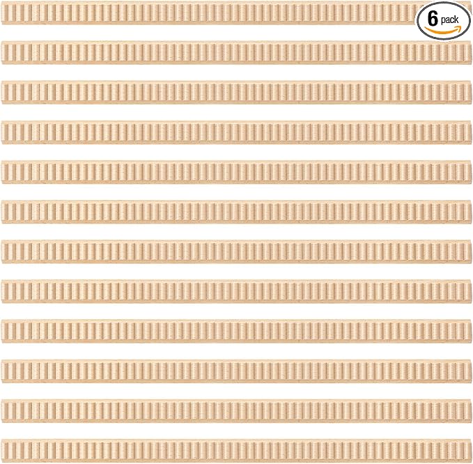 Nuanchu 12 Pcs Unfinished 3D Decorative Wood Trim Molding 15.75inch Decorative Wood Molding Cute DIY Trim for Home Wall Cabinet Shelf Window Door(Wavy,20mm)