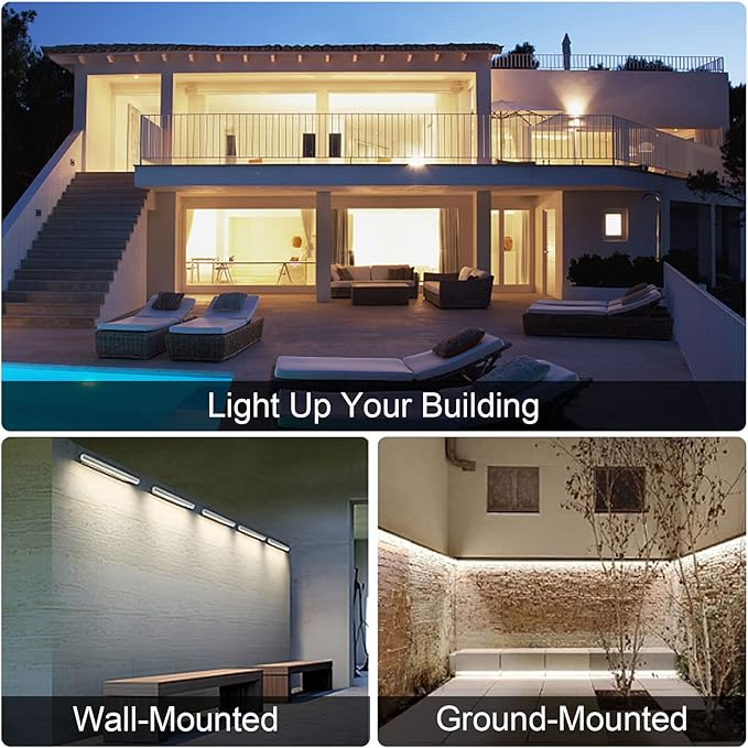 Wall Washer Light 2 Pack,72W 4000K Natural White Wall Washer Lighting,IP67 Waterproof 4FT 120V LED Linear Outdoor Wall Wash Light Bar for Garden,Backyards,Building,Courtyards Lighting