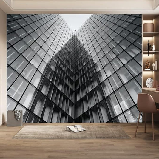 Skyscraper Peel Stick Stick Wallpaper, Look Up to The Sky Self Adhesive Removable 3D Murals, Large Waterproof for Living Room Bedroom Playroom Wall Decors,144" W x 100" H