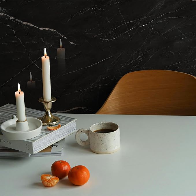 Marble Peel and Stick Waterproof Wall Paneling, 118" x 47" Black Marquina Glossy Finish Self-Adhesive Backsplash Tile Vinyl Wall Panel for Kitchen Bathroom Wall Decor, Covers 38.75 Sq. Ft.
