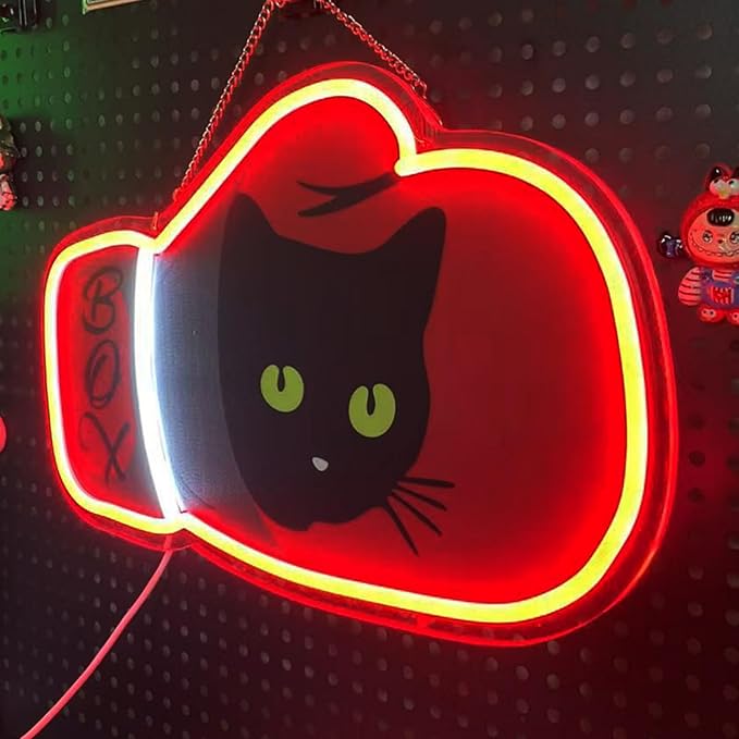 Boxing Set Neon Light LED USB 5V Boxing Set Neon Light Styling Strange Vibrant Feeling With Cute Patterns Suitable for Bedroom Living Room Restaurant Bar Club Party Decoration Gift Business Shop