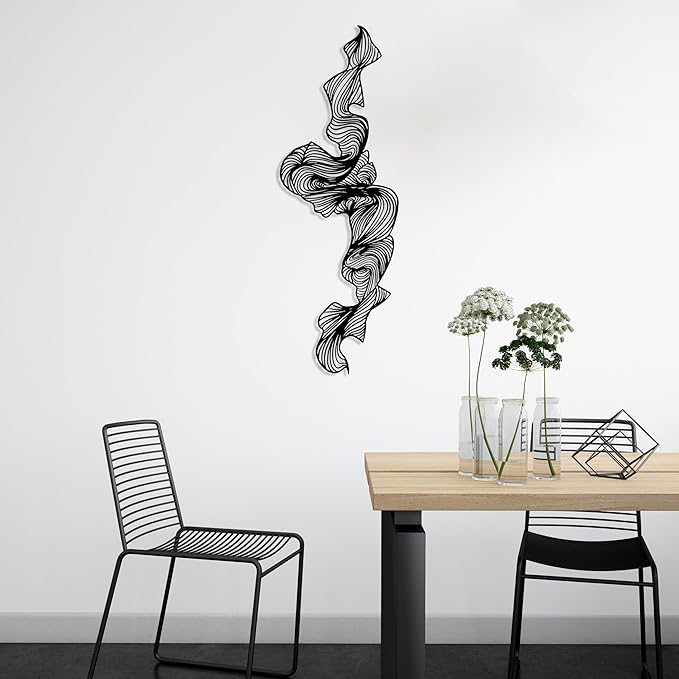 Abstract Metal Wall Art, Mid Century Modern Decor, Luxury Style Sculpture, Unique Wall Decoration, Large Creative Wall Decor, Modern Entryway Hanging, Geometric Elegant Sign, Housewarming Gift