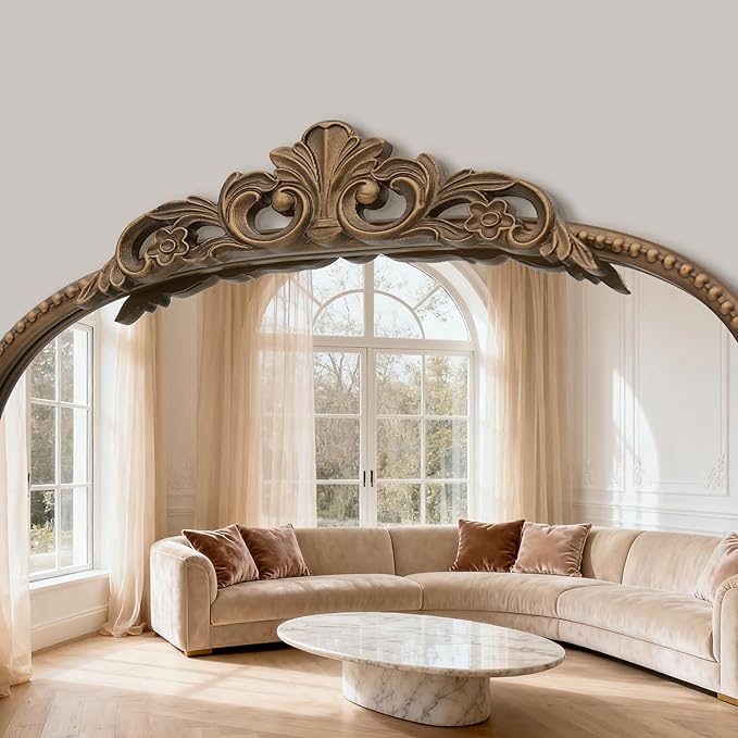 Micasso Gold Full Length Mirror: 56''x21'' Baroque Antique Floor Mirror - Traditional Ornate Vintage Long Mirrors for Wall/Dressing Room/Bedroom/Entryway/Hallway - Home Decor for Living Room