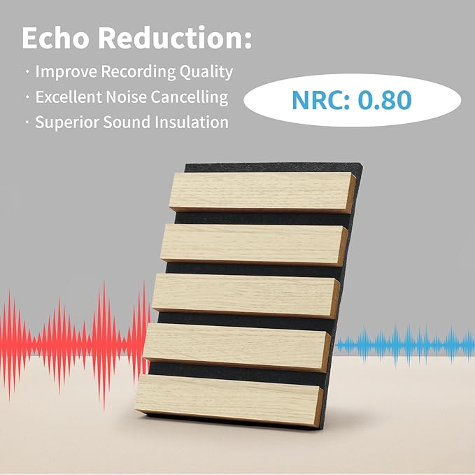 Art3dwallpanels Wood Slat Wall Panel, 108'' x 13'' Wood Panels for Wall 2 Pack 3D Soundproof Wall Panels, Large Acoustic Panels Sound Absorbing for Interior Ceiling and Wall Decor Noise Reduction,Oak