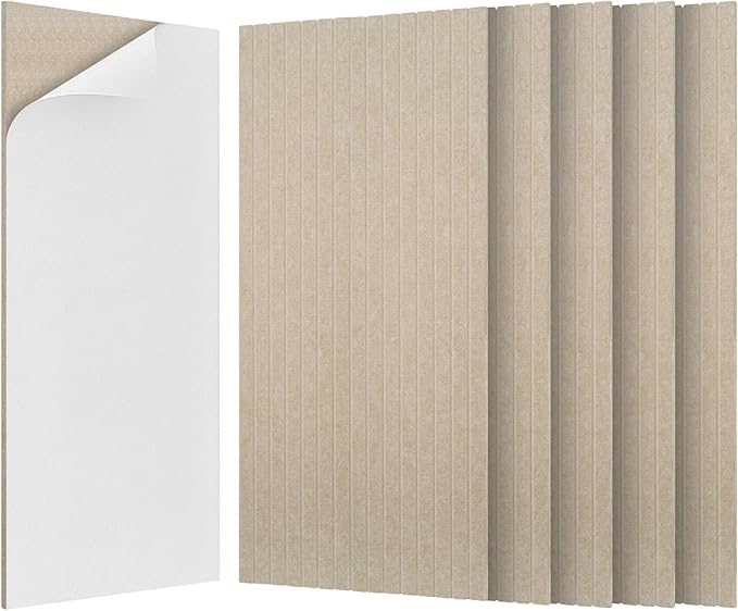 10 Pack Large Acoustic Panels,47.2" X 23.6" Acoustical Wall Panel,Self-Adhesive Sound Proof Panel for Office, Decorative Soundproof Wall Panels for Home Studio (Camel)