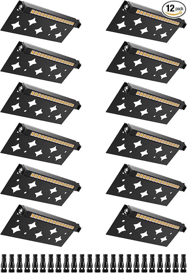 5W Retaining Wall Lights 7 inch LED Hardscape Lighting Low Voltage Landscape Paver Lights 12V Step Lights Outdoor IP66 Waterproof 3000K Soft White Stair Deck Lighting (12 Pack+ Connectors)