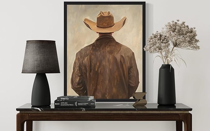 Cowboy Art Print Poster Wall Art, Western Country Farmhouse Wild West for Bedroom, Bathroom, Living Room Art Decor 58 (Cowboy, 8 x 10 inches, Unframed)