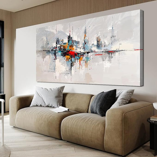 Abstract Wall Art Decor Wall Art Pictures for Living Room Abstract Canvas Art Wall Decor Modern Colorful Wall Art Prints Contemporary City Wall Art Decorations Bedroom Office Home Decor Aesthetic 20" X 40"