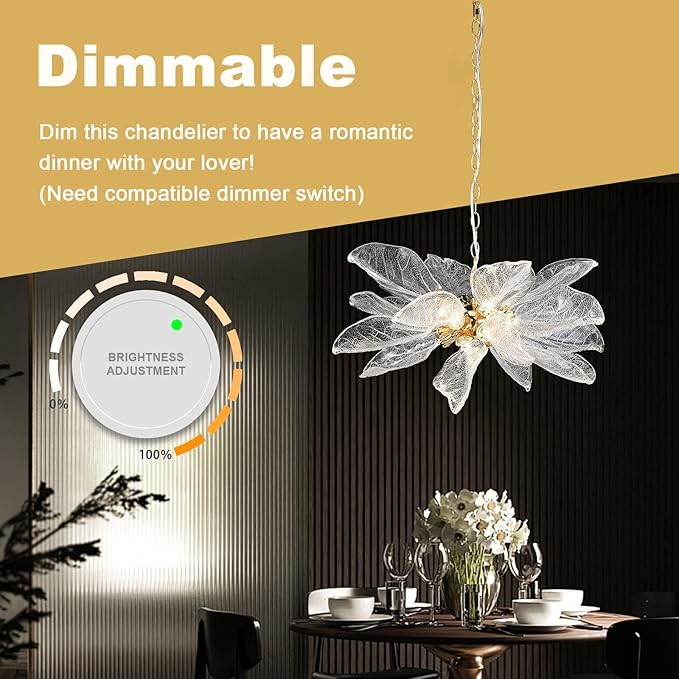 Modern Chandeliers for Dining Room, Gold D23'' Leaf Satellite Pendant Light, Crystal Chandelier Dining Room Chandelier Over Table, LED Chandelier Light Fixture Sputnik Chandelier for Living Room Foyer