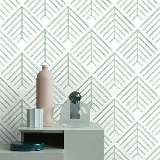 Heroad Peel and Stick Wallpaper Boho Sage Green Wallpaper Geometric Wall Paper Peel and Stick Modern Contact Paper Removable for Bedroom Bathroom Cabinets Decor Vinyl Waterproof 17.3"x393"