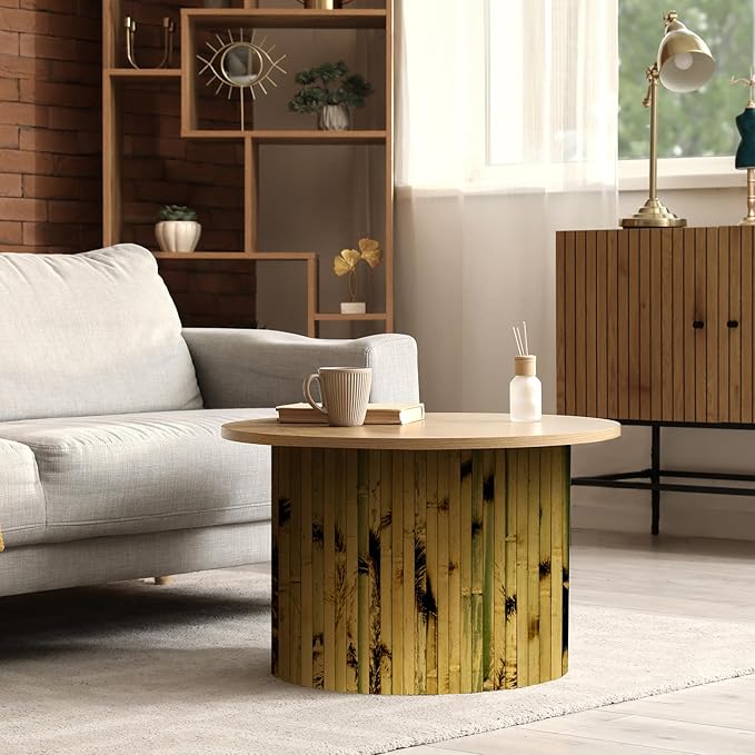 Art3d Natural Bamboo Wall Panel for Interior Wall Decor, Renewable Pole Wrap Wainscoting Paneling for Wall Ceiling Furniture Cabinet Office, 48 x 96 Inch, 2-Pack - Light Burned