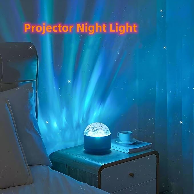 2 in 1 Galaxy Light,16 Color Northern Lights Projector,Ocean Wave Projector Sunset Lamp with Remote Control,USB Recharge Aurora Night Light Projector for Bedroom Home Decor Kids Girl Gift(Aurora&Wave)