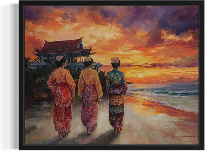 Malaysia Art Print Poster, Asia Oriental Countries Culture Wall Art Asian Paintings for Bedroom Bathroom Living Room Decor 97 (Malaysia, 16 x 20 inches, Unframed)