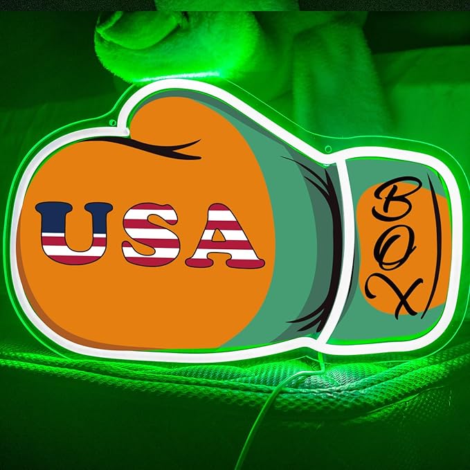 Boxing Gloves Neon Sign 5V Boxing Set Neon Light Styling Strange Vibrant Feeling With Cute Patterns Suitable for Bedroom Living Room Restaurant Bar Club Party Decoration Gift Business Shop