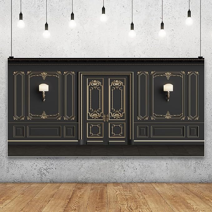 Leyiyi 20x10ft Vintage Room Inside Backdrop European Frame French Door Modern Castle House Cementery Wall Vintage Lantern Photo Background Cowboy Kids Birthday Portrait Studio Prop Vinyl Wallpaper