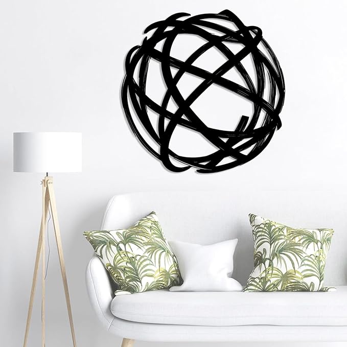 Metal Line Cricle Wall Art, Round Wall Decor, Metal Line Art Wall Decor, Abstract Art Wall Decor, Modern Minimalist Decor, Wall Art For Living Room, Housewarming Gift (Gold, 39"x39"|100x100cm)
