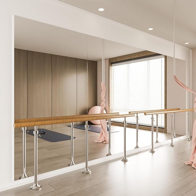 brisafe 2PCS 71" X 24" Gym Mirror - Full Length Wall Mirror for Gyms, Dance Studios, Home and Yoga - Easy Installation, Ultra Light Shatterproof Nano Miorror Reduces 60% Commercial Insurance Costs