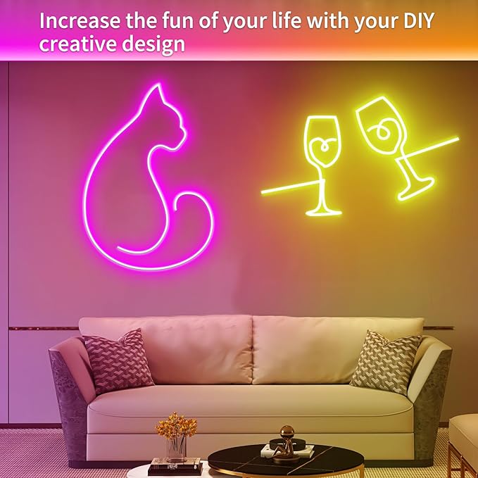 50ft Led Neon Rope Lights,Control with App/Remote,Flexible Led Rope Lights IP67 Outdoor RGB Neon Lights Waterproof,Music Sync Color Changing, led Lights for Bedroom Indoor