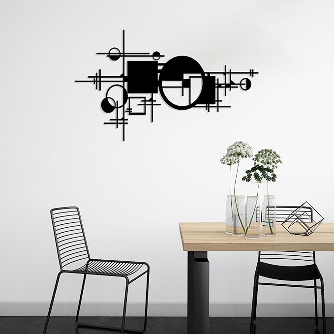 Abstract Metal Wall Decor, Modern Wall Art, Contemporary Home Office Decoration, Unique Geometric Wall Sculpture, Modern Mid Century Hanging, Decor for Living Room, Bedroom, Hallway, Housewarming Gift