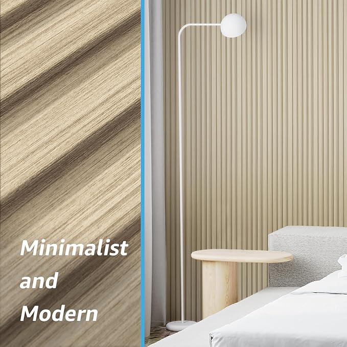 Art3d Slat Wall Panels, WPC Soundproof 3D Wall Paneling for Interior Wall Decor, TV Background, 8-Pack 96 x 6 in. Oak