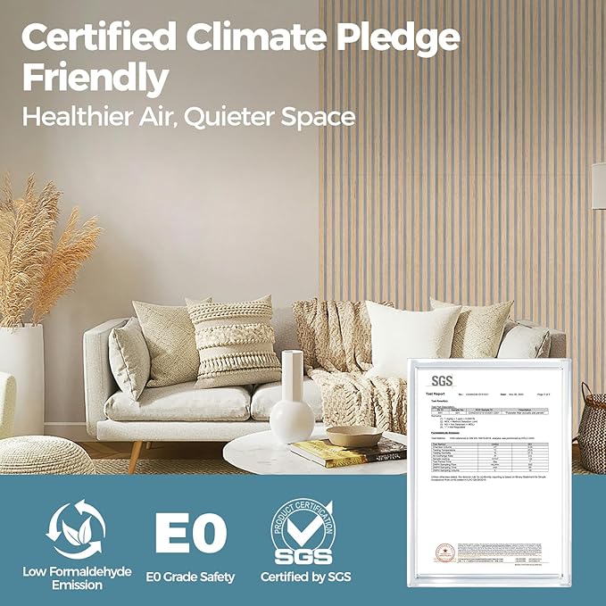 AKUMAX 2 Pack Large Acoustic Panels- 96x24Inches 3D Wall Panels Wood Wall,Decorative Peel Soundproof Wall Panels (Classic Oak)