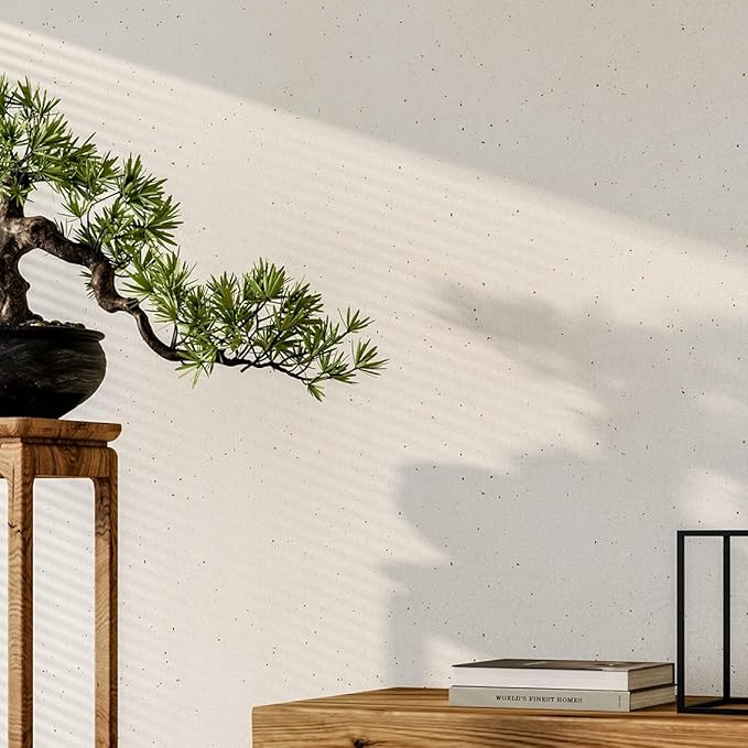 Natural White Wallpaper Grasscloth Textured Peel and Stick Wall Fabric&Wallpaper Self-Adhesive Wall Fabric&Wallpaper Removabl Easy to Clean for Bedroom,Living Room , Office.(16.5"x236.2") 2001