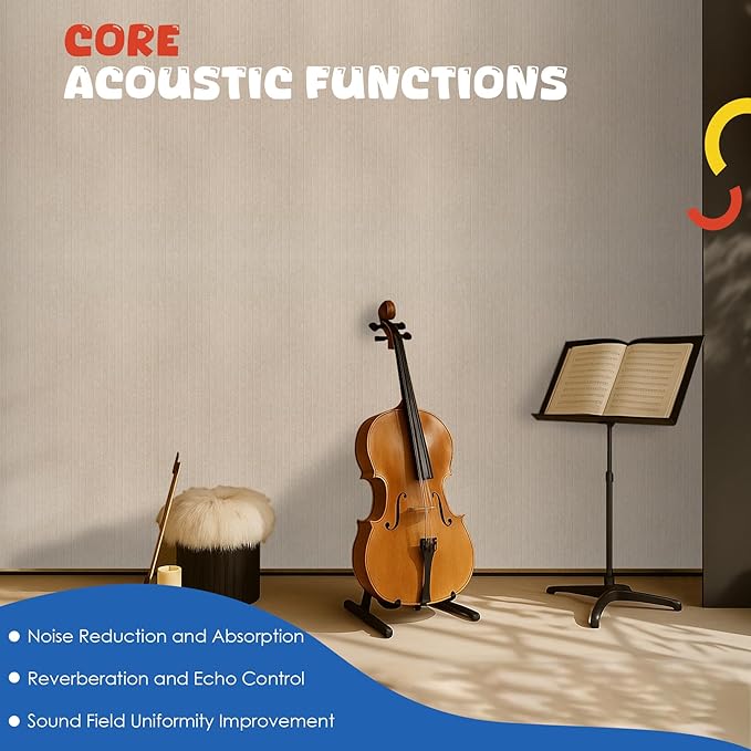 10 Pack Large Acoustic Panels,47.2" X 23.6" Acoustical Wall Panel,Self-Adhesive Sound Proof Panel for Office, Decorative Soundproof Wall Panels for Home Studio (Camel)