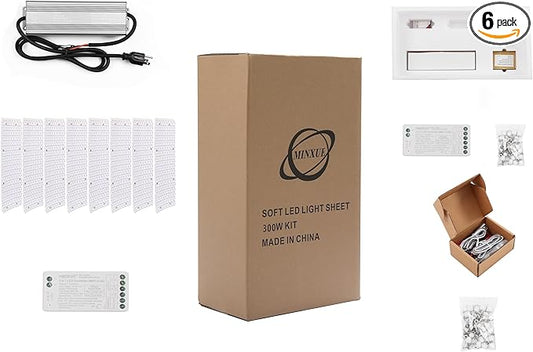 8PCS Backlight LED Panel kit for countertop 28W 6000K White Color with one 300W Transformer and one Controller can Backlit Around 10sqf