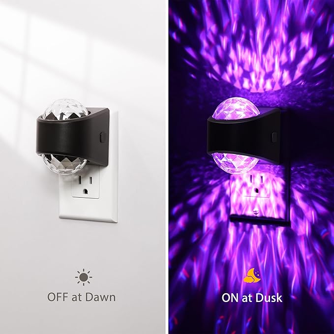 Night Lights Plug into Wall, Star Projector for Bedroom, Night Light Projector for Kids, 9-Color RGB Galaxy Nightlight with Dusk to Dawn Sensor for Bathroom, Home Gaming Room Decor Gifts