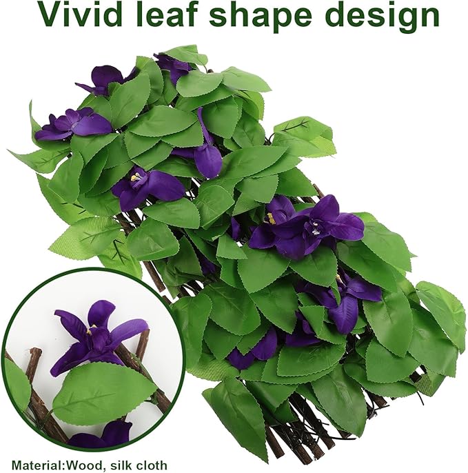 Artificial Green Plant Fence Small Lifelike Leaf Wall Privacy Screen Outdoor Balcony Garden Trellis Decorative Faux Leaf Panel Cloth