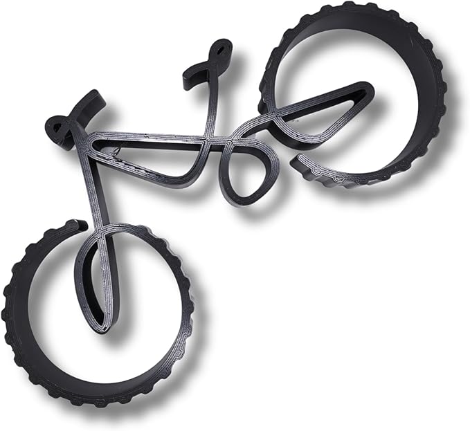 Bicycle & Cyclist Sculpture – Minimalist Decorative Accent for Cycling Enthusiasts & Modern Home Decor | Collectible Design (Mountain Bike Matte Black)
