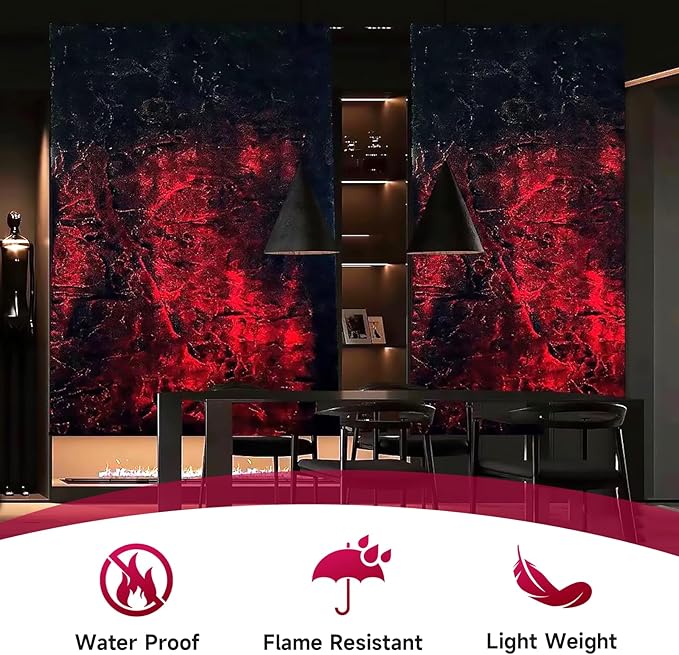 3D Wall Panels Faux Stone, Lava-Themed Translucent Panels, 23.6" x 47.2", Cement Texture for Home, Office & Outdoors