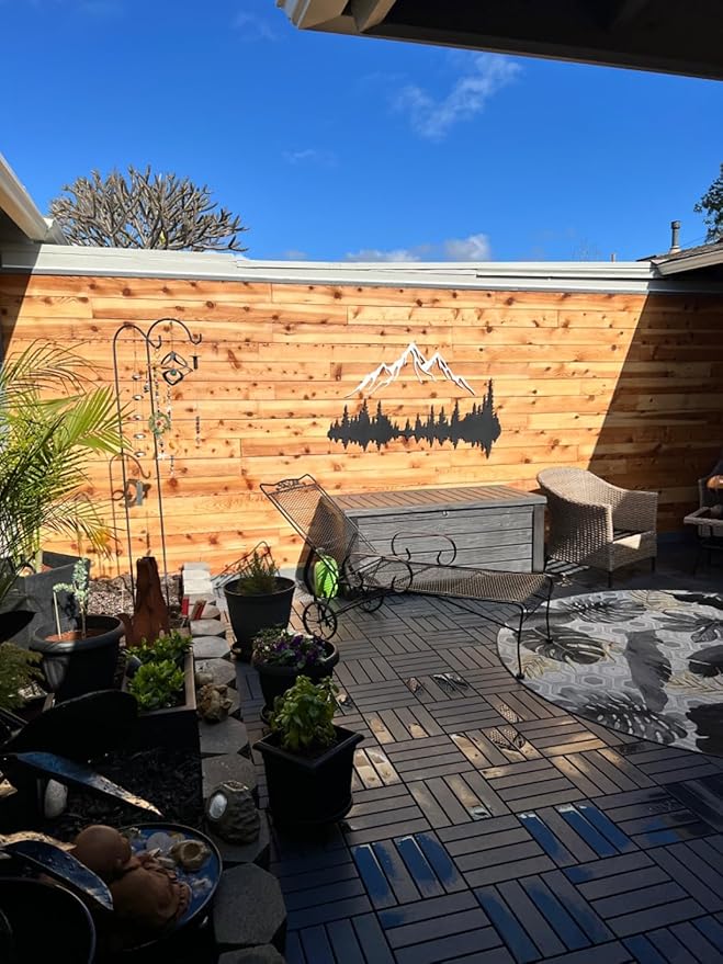 Metal Wall Art | Mountain & Forest Wall Sculptures | Rustic & Modern Wall Decor for Living Room, Home, Bedroom, Office, Kitchen & Outdoor (White, 23.6'' x 15.7'' IN)