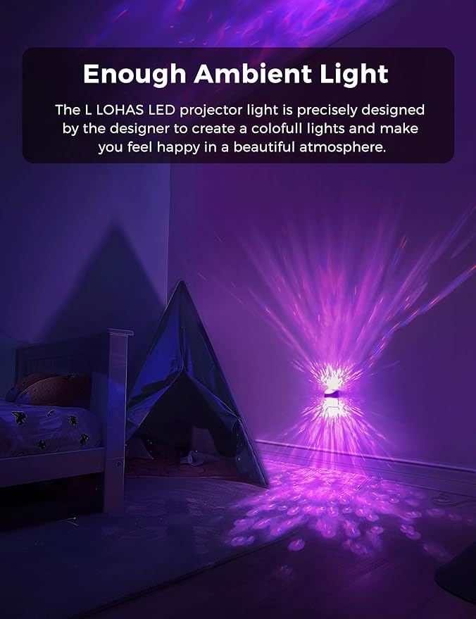 L LOHAS LED Night Light,[2-Pack] Night Light for Kids with Dusk to Dawn Sensor,9 Color Changing, Star Projector Galaxy Nightlight for Playroom Home Decor Party Christmas Birthday Gifts