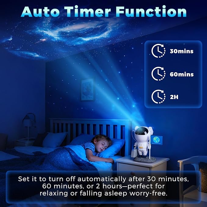 Astronaut Galaxy Projector Planetarium Star Projector, 12-in-1 Space Galaxy Light with Bluetooth 5.0 Speaker, White Noise, Timer & Remote Control, Night Sky Lamp for Bedroom, Home Theater, Party Décor