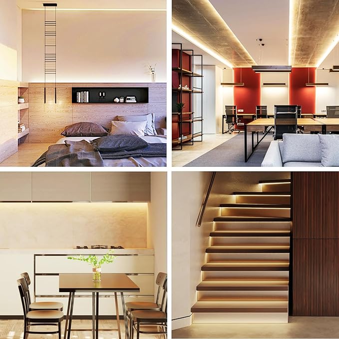 32.8ft COB LED Strip Lights DC 24V Dimmable 3000K Warm White Flexible LED Tape Light for Bedroom, with Remote and app Control LED Tape Lights,for DIY Home Decoratio