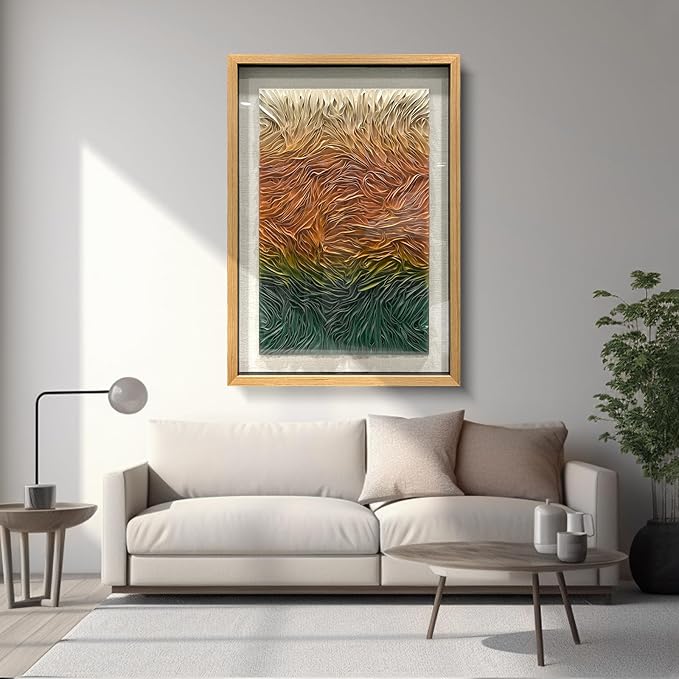 BrightA Textured Colorful Wall Art Handmade Leather Large Artwork Large Wall Art for Living Room Bedroom Hallway Wall Decor 39.4"x59"