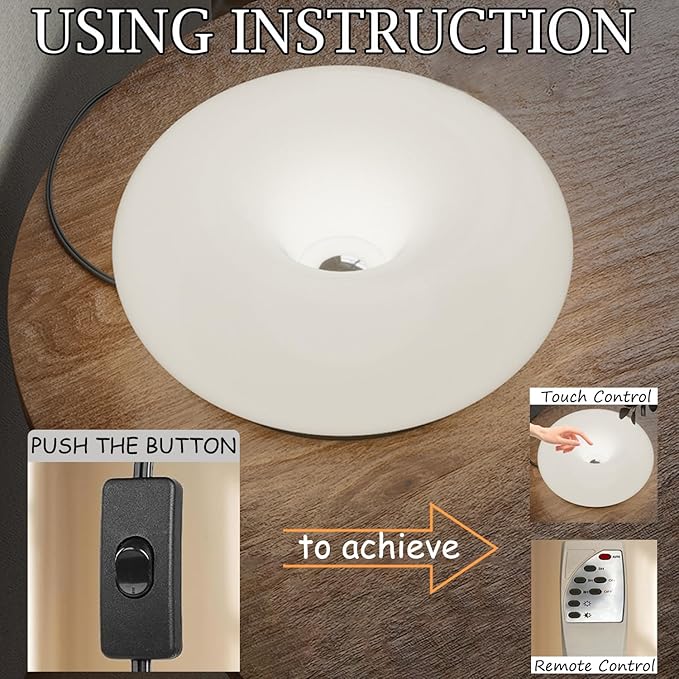 Creative Design White Donut Lamps, Plug-in Wall Sconse Or Table Lamp Dual Use Atmosphere Lamp, Modern Infinitely Dimmable White Wall Lamp Desk Light for Corridor, Bedsided Or Warm Decoration