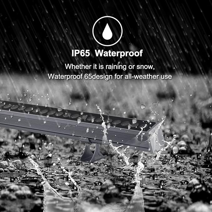 Wall Washer Light with RF Remote Controller, 144W 40'' Linear RGBW 5000K Daylight LED Flood Light, IP65 Weatherproof Color Changing LED Spot Light for Indoor Outdoor Lighting Projects