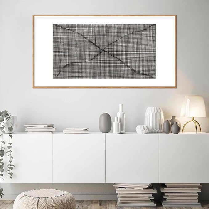 Abstract Line Framed Canvas Wall Art Set,Minimalist Black and White Wall Decor,Neutral Geometric Print,Modern Illustration Mid Century Boho Artwork for Living Room,Bedroom-20 x40