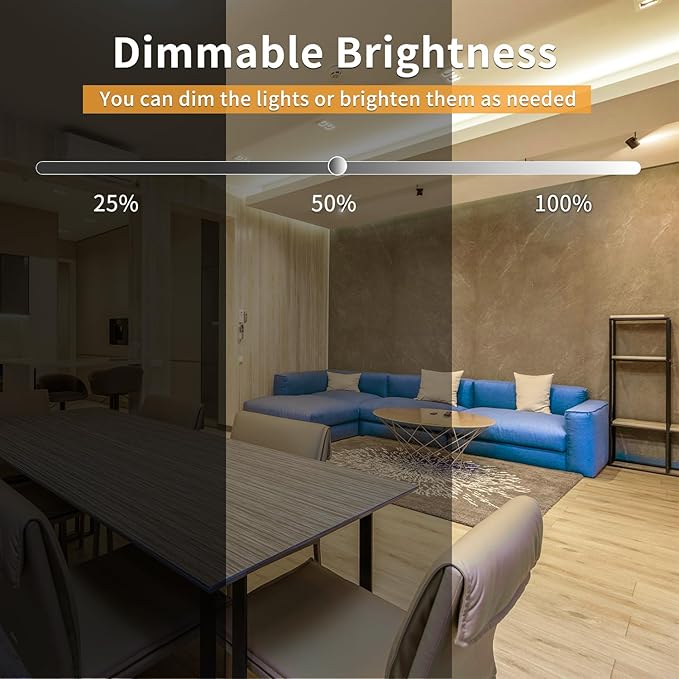 50FT COB LED Strip Lights DC 24V Dimmable 3000K Warm White Flexible LED Tape Light for Bedroom, with Remote and app Control LED Tape Lights CRI90+,for DIY Home Decoration