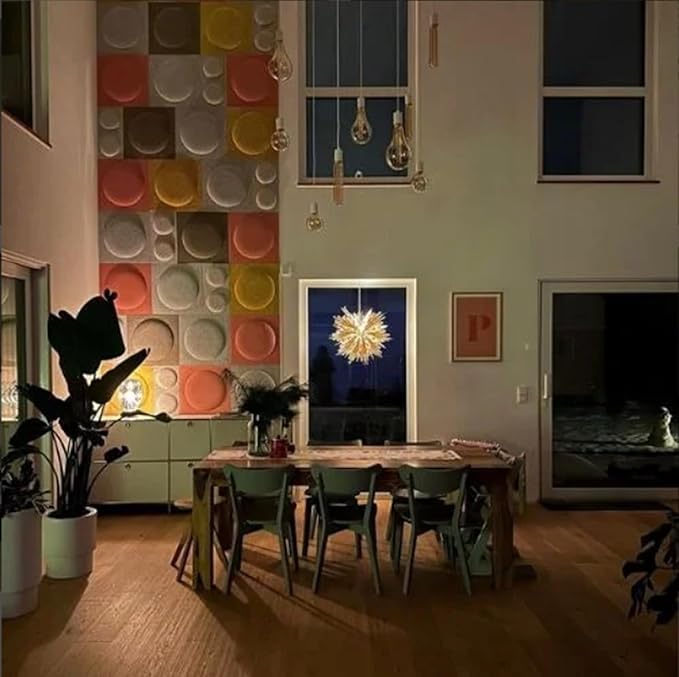 Acoustical 3D Wall Panels, 12 Pack 12''x12'' Circle Art Acoustic Panels for Interior Wall Decor, Decorative Acoustic Panels, Acoustic Wall Panels, Sound Absorbing Wall 3D Art (Cocoa)