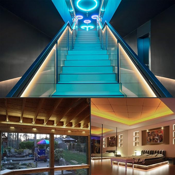 LED Rope Lights, 16.4ft Waterproof Connectable Strip Lighting, 3000K Soft White, Indoor Outdoor Mood Lighting for Home Christmas Holiday Garden Patio Party Decoration