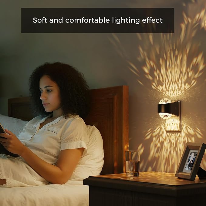 L LOHAS LED Projector Night Light,Plug in Night Light with Dusk to Dawn Sensor,3000K Soft White, Adjustable Brightness, Nightlight for Kids Playroom Home Theater Party